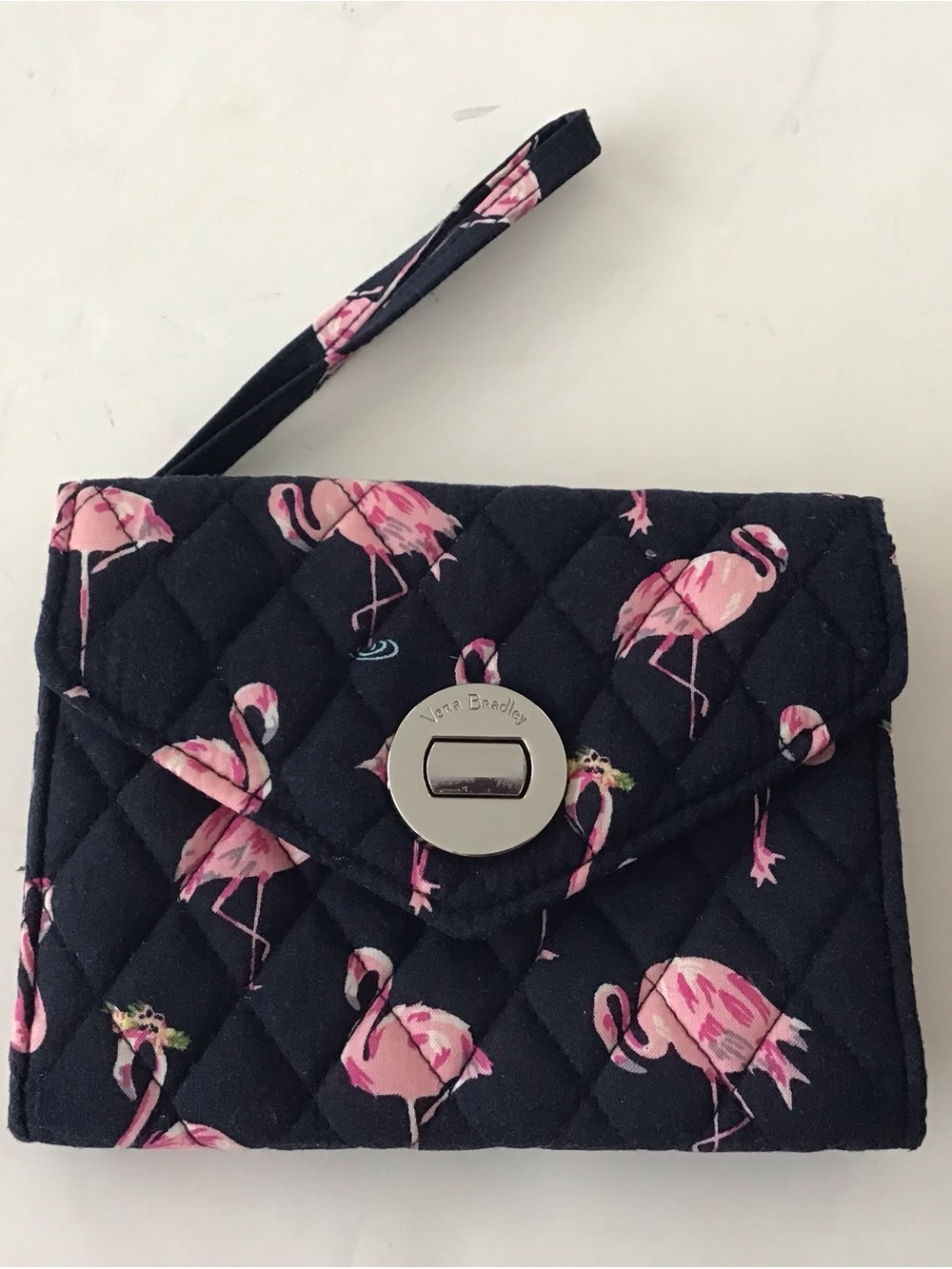 Vera Bradley Quilted Wristlet/wallet Flamingo Fiesta Pattern